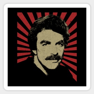 Tom Selleck \ Vintage Style Design \\ Fan Art Design Sticker